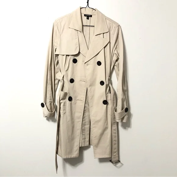 bebe Trench Coat Belted With Pockets Size Medium - Picture 3 of 10